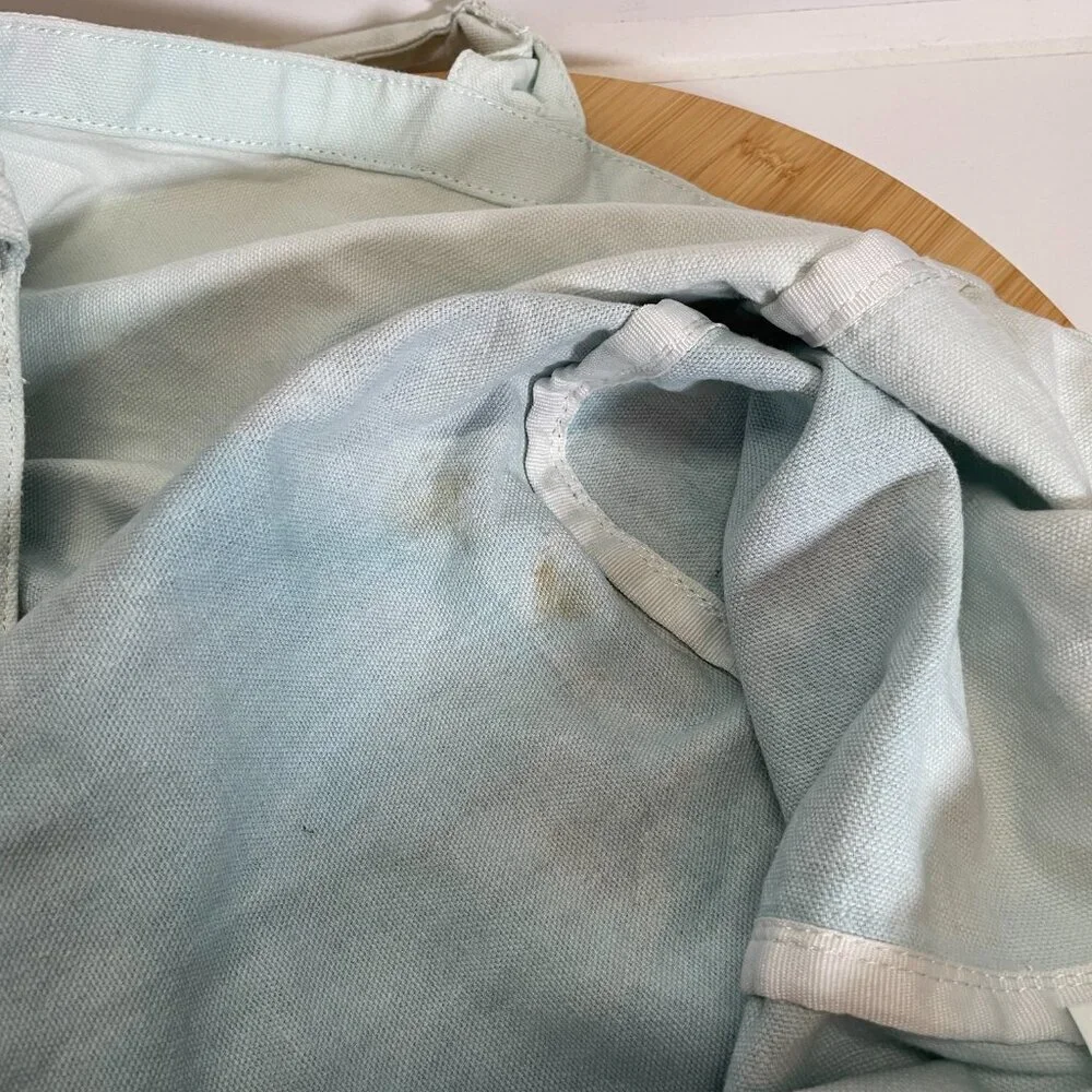 Athleta Tote Bag Blue Ombre Large Cotton Canvas Shopping Bag 19x13 Athleisure